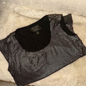 ST. JOHN COLLECTION $195 Soft Stretch Gold Paillettes Tank Top Size Small